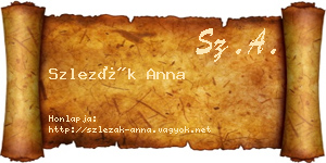 Szlezák Anna névjegykártya