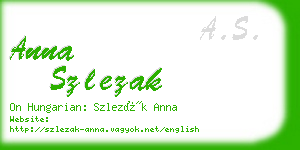 anna szlezak business card